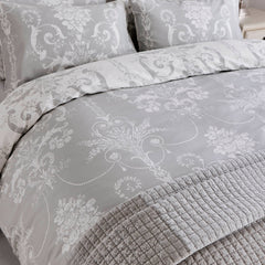 Laura Ashley Josette Dove Grey Duvet Cover and Pillowcase Set