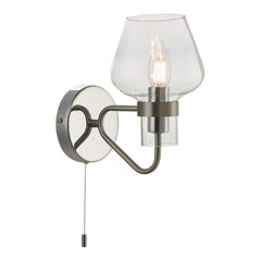 Keta 1 Light Wall Light Satin Chrome & Polished Chrome dar lighting