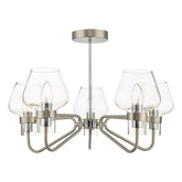 Keta 5 Light Semi Flush Satin Chrome & Polished Chrome