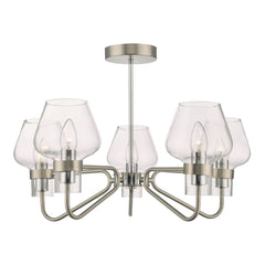 Keta 5 Light Semi Flush Satin Chrome & Polished Chrome dar lighting