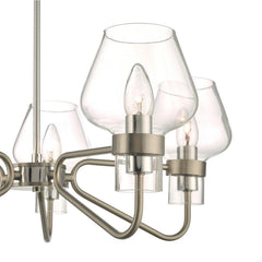 Keta 5 Light Semi Flush Satin Chrome & Polished Chrome