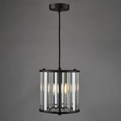 Kiran Pendant Satin Black and Crystal