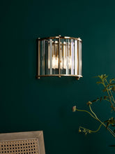 Kiran 2 Light Wall Light Natural Brass and Crystal