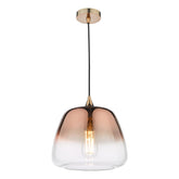 Klaxon 1 Light Pendant Ombre Copper Glass