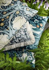 William Morris at Home Fabric Strawberry Thief Velvet Indigo