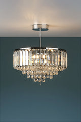Laura Ashley Vienna 3 Light Semi Flush Crystal Polished Chrome
