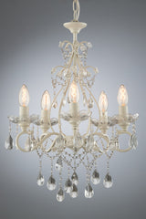 Laura Ashley Shamley 5Lt Chandelier Matt White