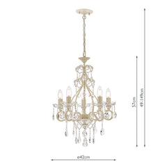 Laura Ashley Shamley 5Lt Chandelier Matt White