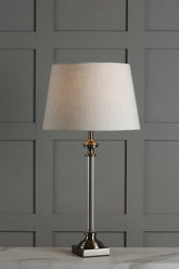 Laura Ashley Winston Antique Chrome & Glass Candlestick Table Lamp Base