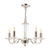 Laura Ashley Carson 5 Light Chandelier Polished Nickel