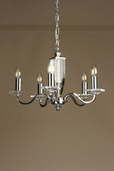 Laura Ashley Carson 5 Light Chandelier Polished Nickel