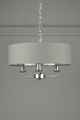 Laura Ashley Sorrento 3 Light Polished Nickel Charcoal