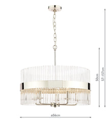 Laura Ashley Alexa 5Lt Grand Glass and Polished Nickel