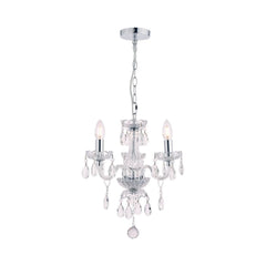 Laura Ashley Harriet 3Lt Chandelier Ribbed Glass and Polished Chrome