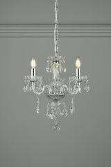 Laura Ashley Harriet 3Lt Chandelier Ribbed Glass and Polished Chrome