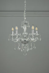 Laura Ashley Harriet 5Lt Chandelier Ribbed Glass and Polished Chrome