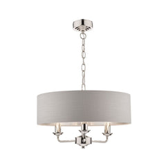 Laura Ashley Sorrento 3 Light Polished Nickel Silver Shade