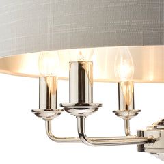Laura Ashley Sorrento 6 Light Polished Nickel Silver Shade