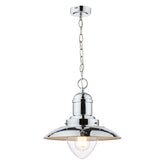 Laura Ashley Corbridge Polished Chrome 1 Light Fisherman Pendant