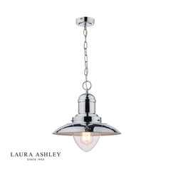 Laura Ashley Corbridge Polished Chrome 1 Light Fisherman Pendant