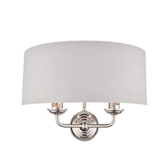 Laura Ashley Sorrento Wall Light Polished Nickel Silver Shade