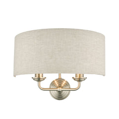 Laura Ashley Sorrento Wall Light Satin Nickel  Natural Shade