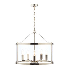 Laura Ashley Harrington 5 Light Lantern Polished Nickel