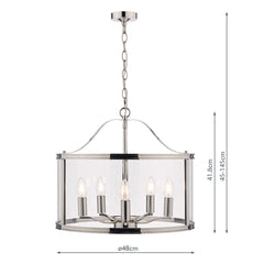 Laura Ashley Harrington 5 Light Lantern Polished Nickel