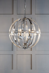 Laura Ashley Aidan 5 Lt Pendant Polished Chrome and Glass