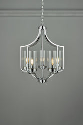 Laura Ashley Joseph Polished Chrome 5 Light Chandelier