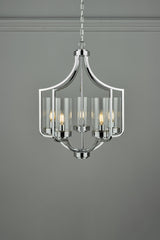 Laura Ashley Joseph Polished Chrome 5 Light Chandelier