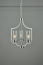 Laura Ashley Joseph Polished Chrome 3 Light Chandelier