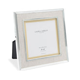 Laura Ashley Harrison Photo Frame Polished Silver Linen 5x5 Inch