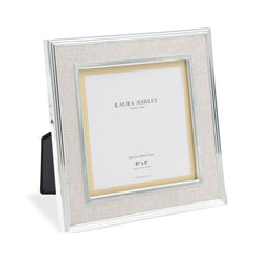 Laura Ashley Harrison Photo Frame Polished Silver Linen 5x5 Inch