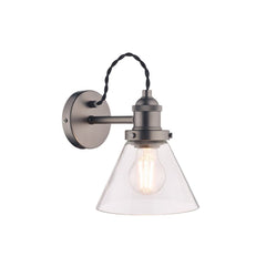 Laura Ashley Isaac industrial Nickel Wall Light