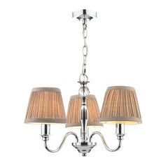 Laura Ashley Ellis 3 Light Polished Chrome Pendant with Shades