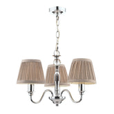 Laura Ashley Ellis 3 Light Polished Chrome Pendant with Shades