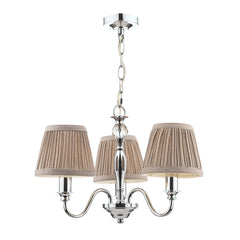 Laura Ashley Ellis 3 Light Polished Chrome Pendant with Shades