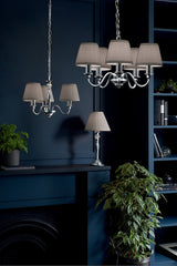 Laura Ashley Ellis 3 Light Polished Chrome Pendant with Shades