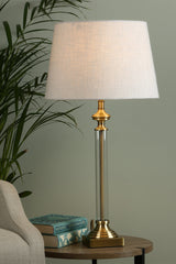 Laura Ashley Winston Antique Brass & Glass Candlestick Table Lamp Base