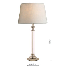 Laura Ashley Winston Antique Chrome & Glass Candlestick Table Lamp Base