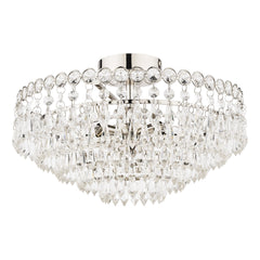 Laura Ashley Enid Cut Glass 5 Light Semi Flush