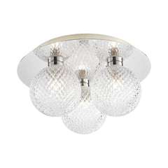 Laura Ashley Prague 3lt Flush Bathroom Light Glass Polished Chrome IP44