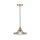 Laura Ashley Pippa Pendant Aged Brass Smoked Glass