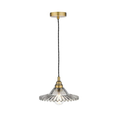 Laura Ashley Pippa Pendant Aged Brass Smoked Glass