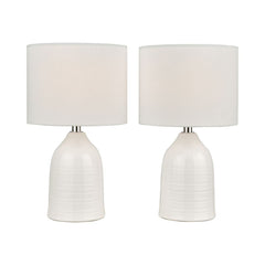 Laura Ashley Penny Twin Pack Table Lamp Cream With Shade