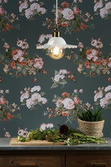 Laura Ashley Beca Small Pendant Ant Brass Ceramic