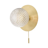 Laura Ashley Prague Single Wall Light Glass Satin Brass IP44