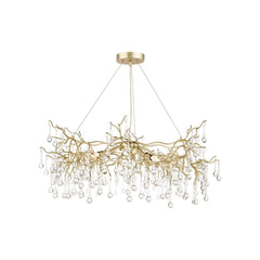 Laura Ashley Willow 5lt Pendant Satin Champagne Crystal