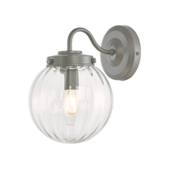 Laura Ashley Georgie Outdoor Wall Light Matt Grey Glass IP44